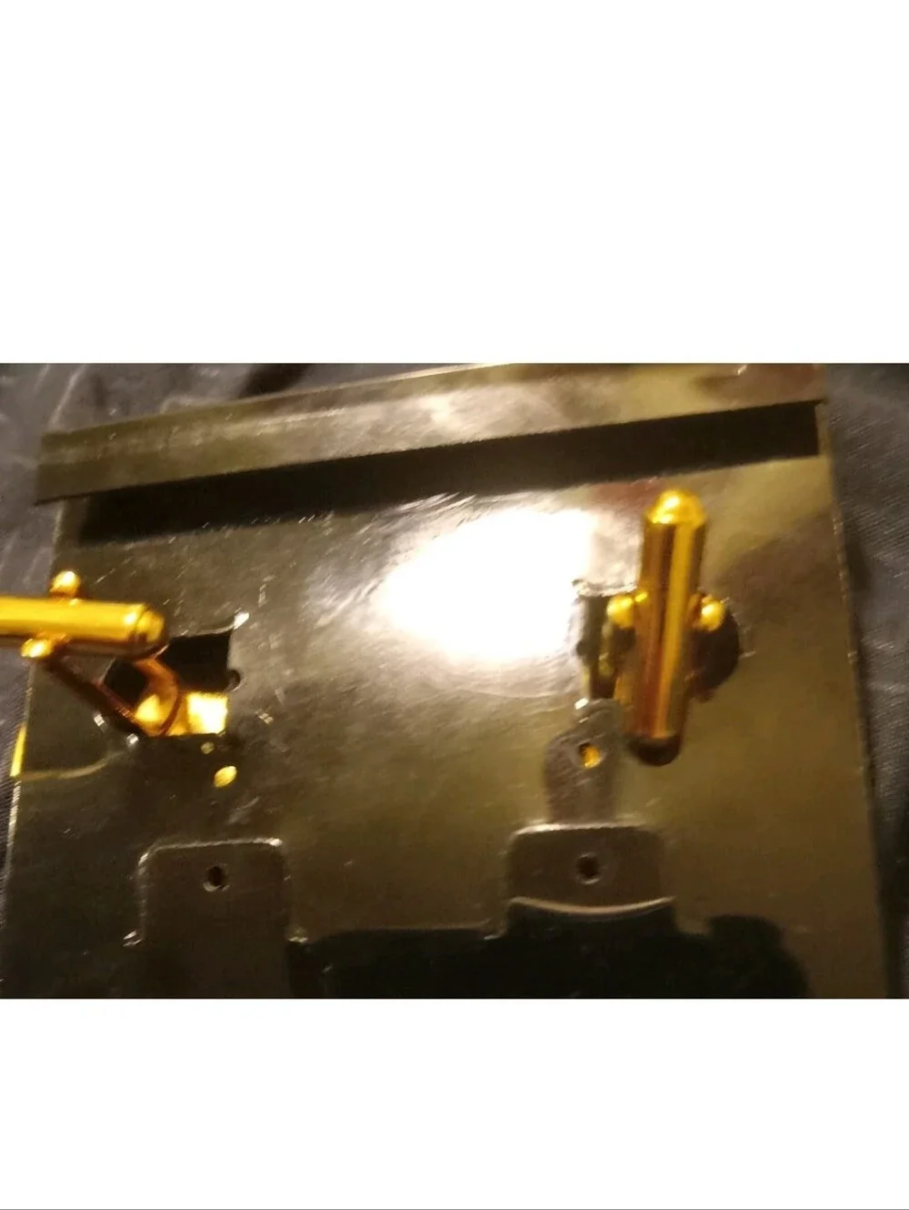 Gold and Silver Geometric Cufflinks with Crystal Accent